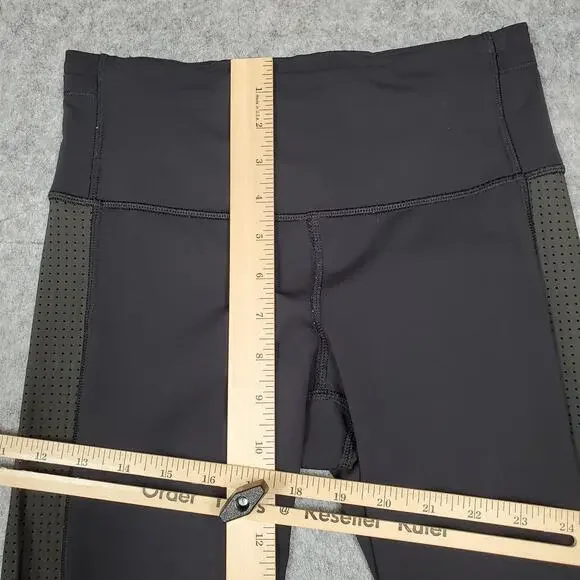 Lululemon Leggings Womens 4 Cropped 21" Mesh Panel Run Yoga Gym Workout Athletic - Picture 3 of 10